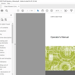 Claas Mowers Corto 3200 F Profil Operator's Manual - PDF DOWNLOAD