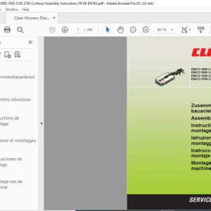 Claas Mowers Disco 3900 3500 3100 2700 Contour Assembly Instruction Manual FR_DE_EN