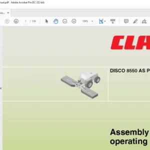 Claas Mowers Disco 8550 AS Plus Assembly & operating instructions Manual - PDF DOWNLOAD