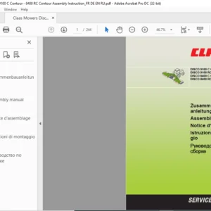 Claas Mowers Disco 9100 C RC Contour 8400 C RC Contour Assembly Manual FR_DE_EN_IT_RU - PDF DOWNLOAD