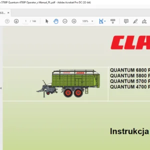 Claas Quantum 6800 P 5800 P 5700 P 4700 P Instrukcja obsługi - PDF DOWNLOAD (Polish)