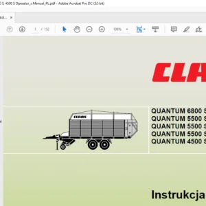 Claas Quantum 6800 S 5500 S-18 5500 S-16 5500 S 4500 S Instrukcja obsługi - (POLISH)