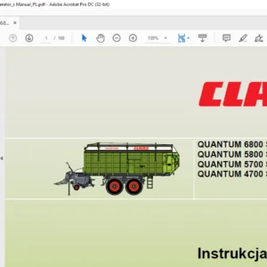 Claas Quantum 6800 S 5800 S 5700 S 4700 S Instrukcja obsługi - PDF DOWNLOAD (Polish)