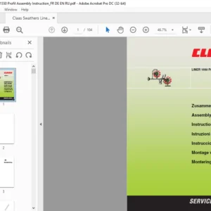 Claas Swathers Liner 1550 Profil Assembly Instruction Manual FR_DE_EN_NL - PDF DOWNLOAD