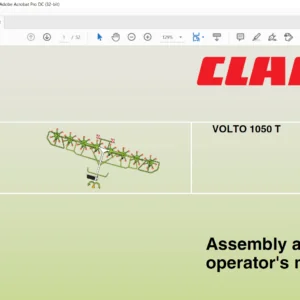 Claas Swathers Volto 1050 T Assembly & Operator's Manual - PDF DOWNLOAD