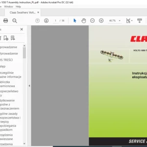 Claas Swathers Volto 1050 T Instrukcja montażu i eksploatacji - PDF DOWNLOAD (Polish)