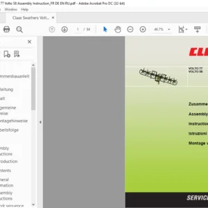 Claas Swathers Volto 77 Volto 58 Assembly Instruction Manual FR_DE_EN_IT_NL - PDF DOWNLOAD