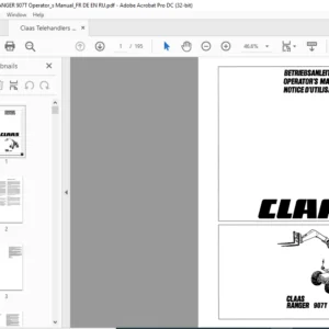 Claas Telehandlers RANGER 907T Operator's Manual FR_DE_EN  - PDF DOWNLOAD
