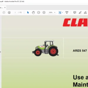 Claas Tractor Ares 547 - 557 Use and Maintenance Manual - PDF DOWNLOAD