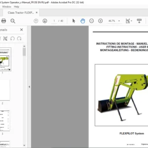 Claas Tractor FLEXPILOT System Fitting Instructions User Manual - PDF DOWNLOAD