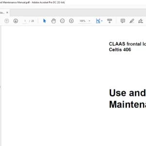 Claas Tractor Loader Celtis 406 FL 80 FL 100 Use & Maintenance Manual - PDF DOWNLOAD