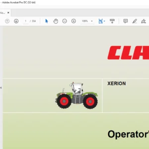 Claas Tractor Xerion Operator's Manual - PDF DOWNLOAD