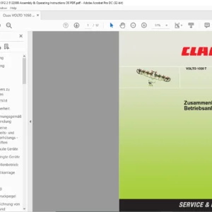 Claas VOLTO 1050 T Zusammenbau- und Betriebsanleitung Manual - PDF DOWNLOAD (German)
