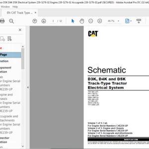 EN CAT D3K D4K and D5K Track-Type Tractor Electrical System Schematic Manual - PDF DOWNLOAD