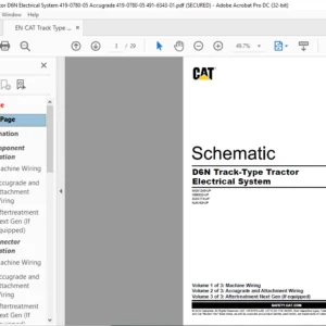 EN CAT D6N Track-Type Tractor Electrical System Schematic Manual - PDF DOWNLOAD