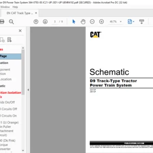 EN CAT D9 Track-Type Tractor Power Train System Electrical System Schematic Manual - PDF DOWNLOAD