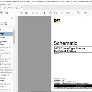 EN CAT D9T2 Track-Type Tractor Electrical System Schematic Manual - PDF DOWNLOAD