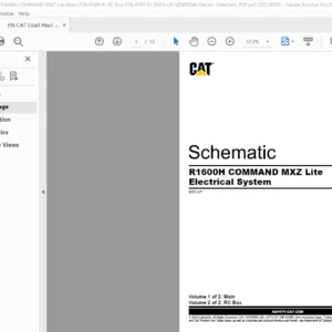 EN CAT Load Haul Dump R1600H COMMAND MXZ Lite Electrical System Schematic Manual - PDF DOWNLOAD