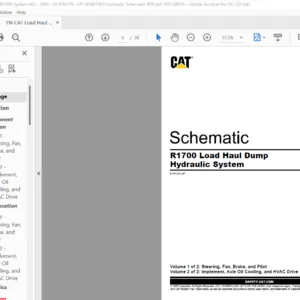 EN CAT Load Haul Dump R1700 Load Haul Dump Hydraulic System Schematic Manual - PDF DOWNLOAD