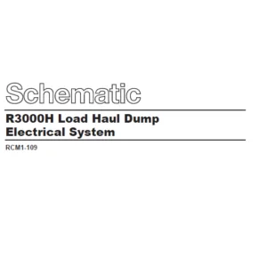 EN CAT Load Haul Dump R3000H Load Haul Dump Electrical Schematic Manual