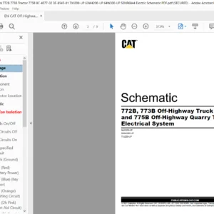 EN CAT Off-Highway 772B 773B Off-Highway Truck Tractor and 775B Off-Highway Quarry Tractor Electrical System Schematic Manual - PDF DOWNLOAD