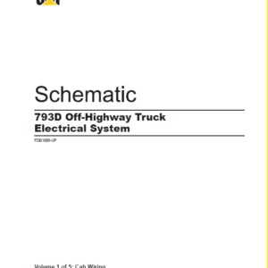 EN CAT Off-Highway 793D Off-Highway Truck Electrical System Schematic Manual