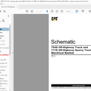 EN CAT Off-Highway Truck 769D Off-Highway Truck  and 771D Off-Highway Quarry Truck Electrical System Schematic Manual - PDF DOWNLOAD