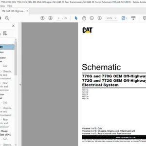 EN CAT Off-Highway Truck 770G and 770G OEM Off-Highway Truck 772G and 772G OEM Off-Highway Truck Electrical System Schematic Manual