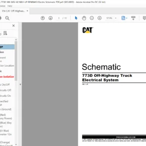 EN CAT Off-Highway Truck 773D Off-Highway Truck  Electrical System Schematic Manual - PDF DOWNLOAD