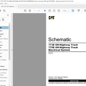 EN CAT Off-Highway Truck 773E Off-Highway Truck 775E Off-Highway Truck Electrical System Schematic  Manual - PDF DOWNLOAD