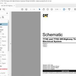 EN CAT Off-Highway Truck 773G and 775G Off-Highway Truck Electric System Schematic Manual