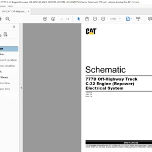 EN CAT Off-Highway Truck 777D Off-Highway Truck C-32 Engine (Repower) Electrical System Schematic Manual - PDF DOWNLOAD