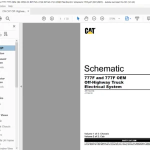 EN CAT Off-Highway Truck 777F and 777F OEM Off-Highway Truck Electric System Schematic Manual - PDF DOWNLOAD
