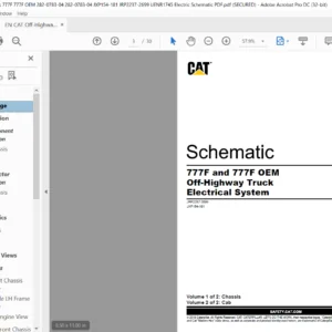 EN CAT Off-Highway Truck 777F and 777F OEM Off-Highway Truck Electrical System Schematic Manual - PDF DOWNLOAD