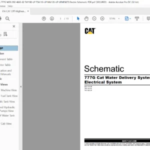 EN CAT Off-Highway Truck 777G Cat Water Delivery System (WDS) Electrical System Schematic Manual - PDF DOWNLOAD