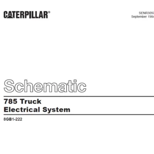 EN CAT Off-Highway Truck 785 Truck Electric System Schematic Manual - PDF DOWNLOAD