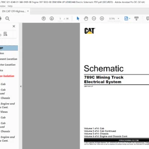 EN CAT Off-Highway Truck 789C Mining Truck Electric System Schematic Manual - PDF DOWNLOAD