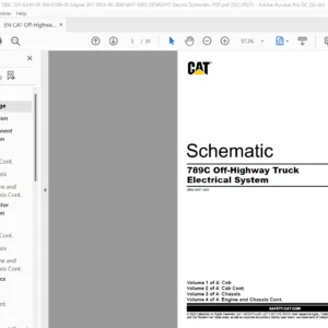 EN CAT Off-Highway Truck 789C Off-Highway Truck Electrical System Schematic Manual