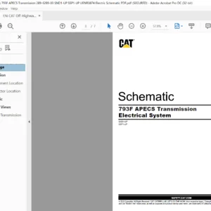 EN CAT Off-Highway Truck 793F APECS Transmission Electric System Schematic Manual - PDF DOWNLOAD