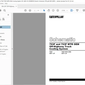 EN CAT Off-Highway Truck 793F and 793F WTR OEM Off-Highway Truck Cooling System Electrical System Schematic Manual - PDF DOWNLOAD