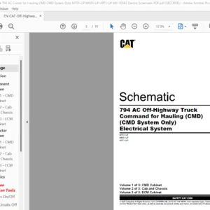 EN CAT Off-Highway Truck 794 AC Off-Highway Truck Command for Hauling (CMD)  (CMD System Only) Electrical System Schematic Manual