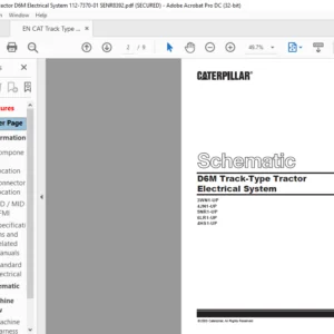 EN CAT Track Type D6M Track-Type Tractor Electrical System Schematic Manual - PDF DOWNLOAD