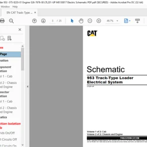 EN CAT Track-Type Loader 953 Track-Type Loader Electrical System Schematic Manual - PDF DOWNLOAD