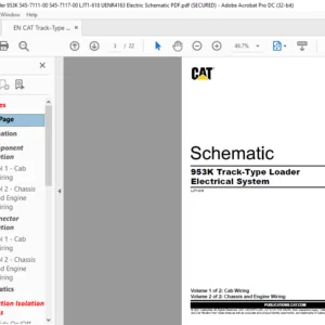 EN CAT Track-Type Loader 953K Track-Type Loader Electrical System Schematic Manual - PDF DOWNLOAD