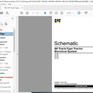 EN CAT Track-Type Loader D5 Track-Type Loader Electrical System Schematic Manual - PDF DOWNLOAD