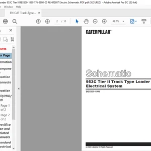 EN CAT Track Type Tractor 953C Tier II Track Type Loader Electrical System Schematic Manual  - PDF DOWNLOAD