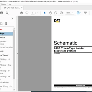 EN CAT Track-Type Tractor 953D Electrical System Schematic Manual - PDF DOWNLOAD