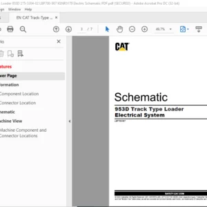 EN CAT Track Type Tractor 953D Track Type Tractor Electrical System Schematic Manual - PDF DOWNLOAD