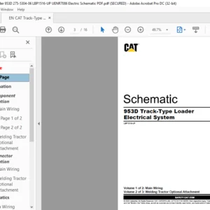 EN CAT Track-Type Tractor 953D Track-Type Tractor Electrical System Schematic Manual - PDF DOWNLOAD