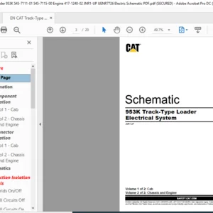 EN CAT Track-Type Tractor 953K Electrical System Schematic Manual - PDF DOWNLOAD